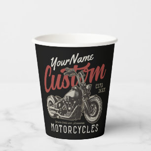 Vasos De Papel Garaje para motociclistas Rebel Cruiser Personaliz
