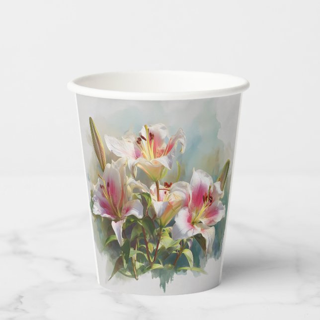 Vasos De Papel Garden Lilies (Anverso)