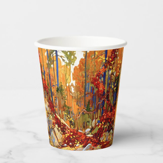Vasos De Papel Garland del otoño, pintura famosa, (Anverso)
