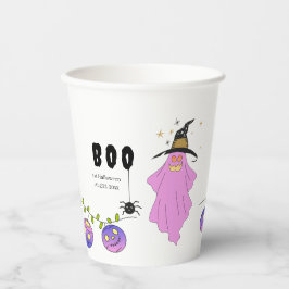 Vasos De Papel Garland Ghost Skull Gradiente Halloween