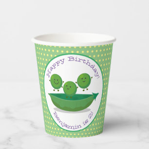 Vasos De Papel Garzas verdes en ilustracion de personalizado de v