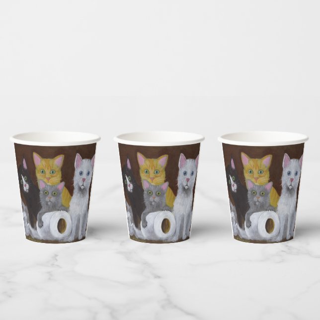 Vasos De Papel Gatitos juguetones (Multi)