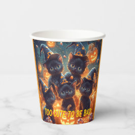 Vasos De Papel Gatitos negros de Halloween