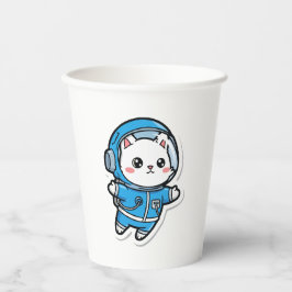 Vasos De Papel Gato Astronauta Adorable