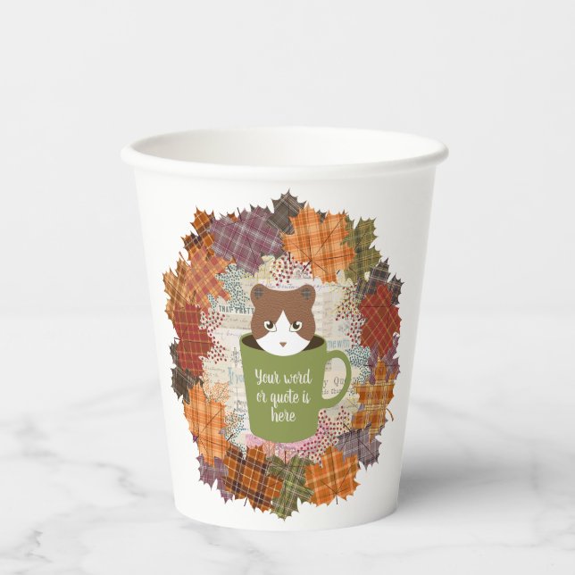 Vasos De Papel Gato de caída rota (Anverso)