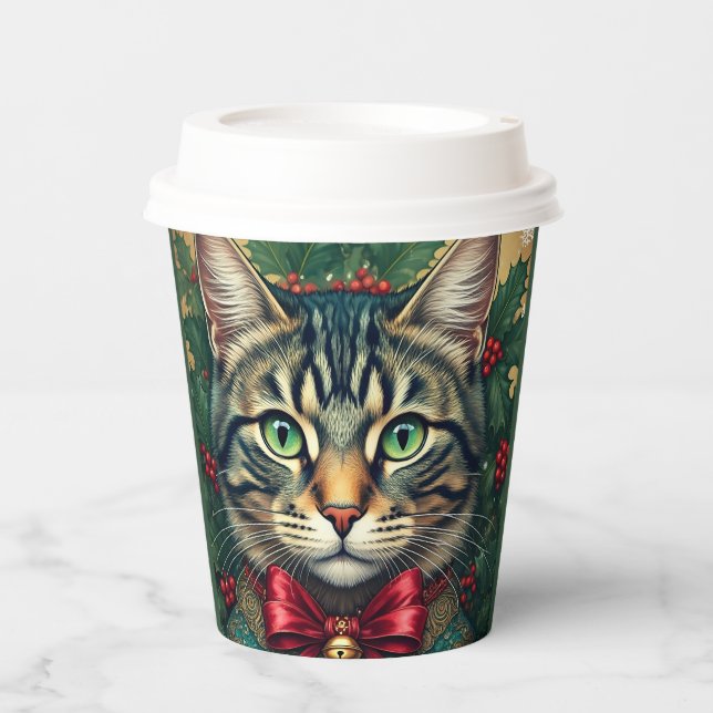 Vasos De Papel Gato de navidades 2024 (Anverso)