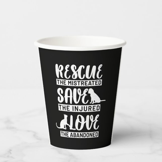 Vasos De Papel Gato de perro (Anverso)