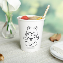 Vasos De Papel Gato de yoga