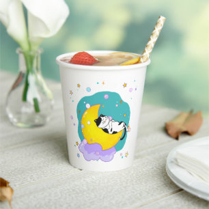 Vasos De Papel Gato "Dream Big" duerme en una cita Inspiradora en