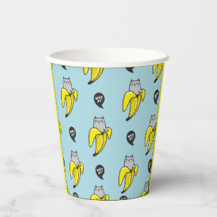 Vasos De Papel Gato en banana