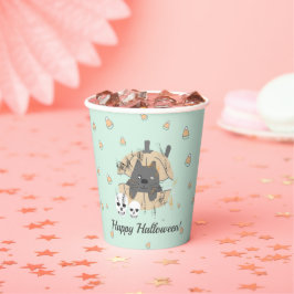 Vasos De Papel Gato en Calabaza Candy Corn Niños Halloween