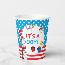 Vasos De Papel Gato en el Gorra | Es un Boy Baby Shower
