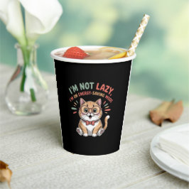 Vasos De Papel Gato en Modo de Ahorro de Energía