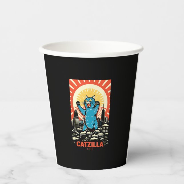 Vasos De Papel Gato gracioso (Anverso)
