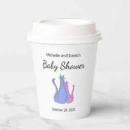 Vasos De Papel Gato lindo gemelos Baby Shower rosa azul
