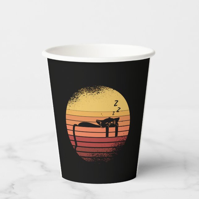 Vasos De Papel Gato negro (Anverso)