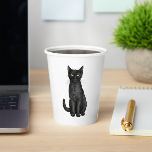 Vasos De Papel Gato negro