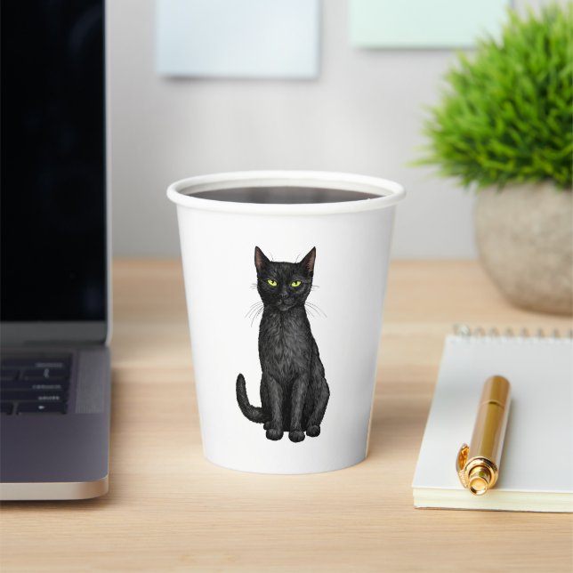 Vasos De Papel Gato negro (in situ)