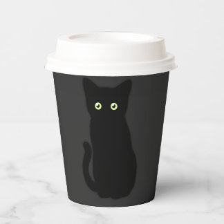 Vasos De Papel Gato negro, gatito lindo, diversión espumocrática
