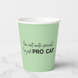 Vasos De Papel Gato Pro Divertido Introvertido Antisocial 