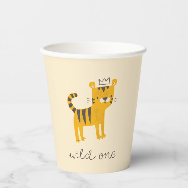Vasos De Papel Gato salvaje de un tigre (Anverso)