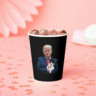 Vasos De Papel Gato Trump 2024 MAGA Divertido Gato Trump
