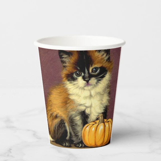 Vasos De Papel Gato Vintage Ragdoll Halloween (Anverso)
