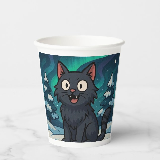 Vasos De Papel Gato Yule navideño islandés (Anverso)