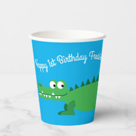 Vasos De Papel Gator Alligator Crocodile Kids Primer Fiesta de cu