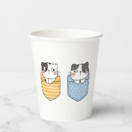 Vasos De Papel Gatos cortos