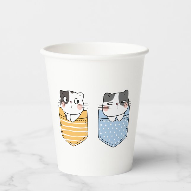 Vasos De Papel Gatos cortos