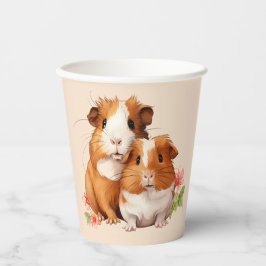 Vasos De Papel Gatos de cerdo de Guinea