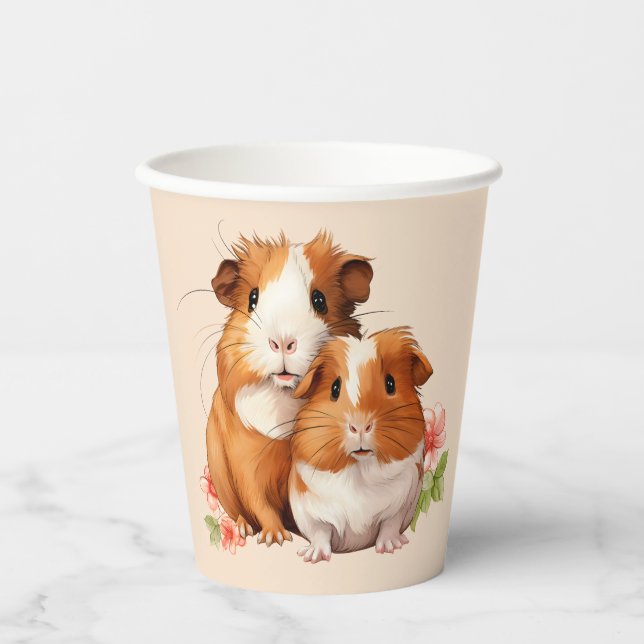 Vasos De Papel Gatos de cerdo de Guinea (Anverso)