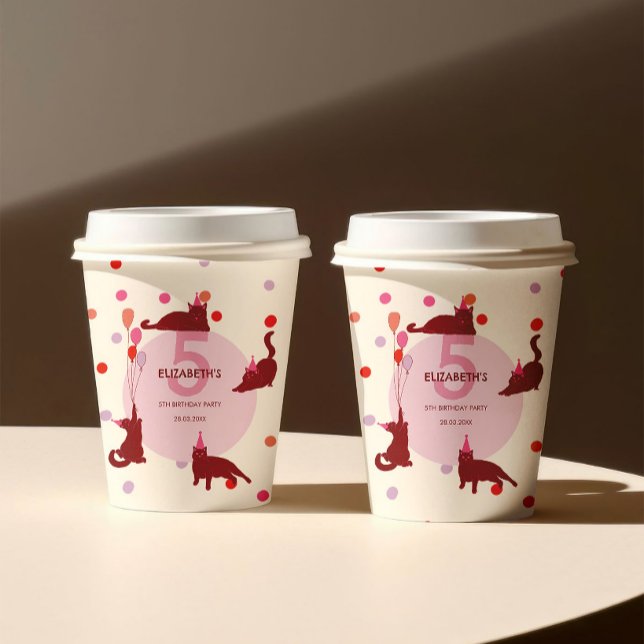 Vasos De Papel Gatos Divertidos Cumpleaños Perfecto (Subido por el creador)