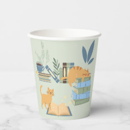 Vasos De Papel Gatos en libros