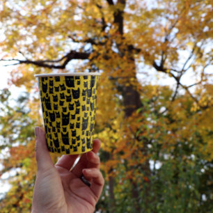 Vasos De Papel Gatos negros