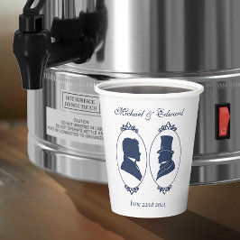 Vasos De Papel Gay Grooms Regency Blue Rosas