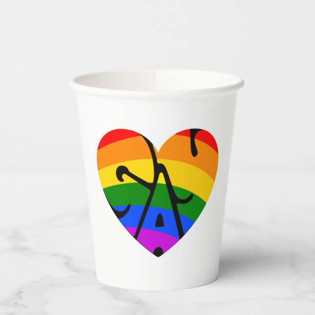 Vasos De Papel Gay Heart (Izquierda)