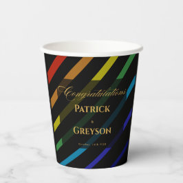Vasos De Papel Gay Men Wedding Elegant Rainbow Paper Cups