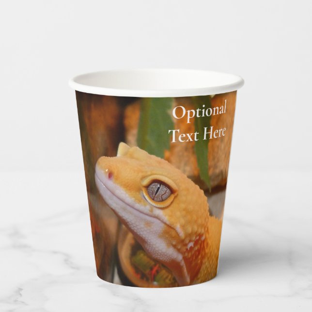 Vasos De Papel Gecko de leopardo amarillo (Reverso )