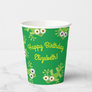 Vasos De Papel Gecko Lizards Birthday Party Cute Kids