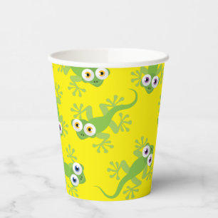Vasos De Papel Gecko Lizards Partido de Cumpleaños Cute Kids Cups