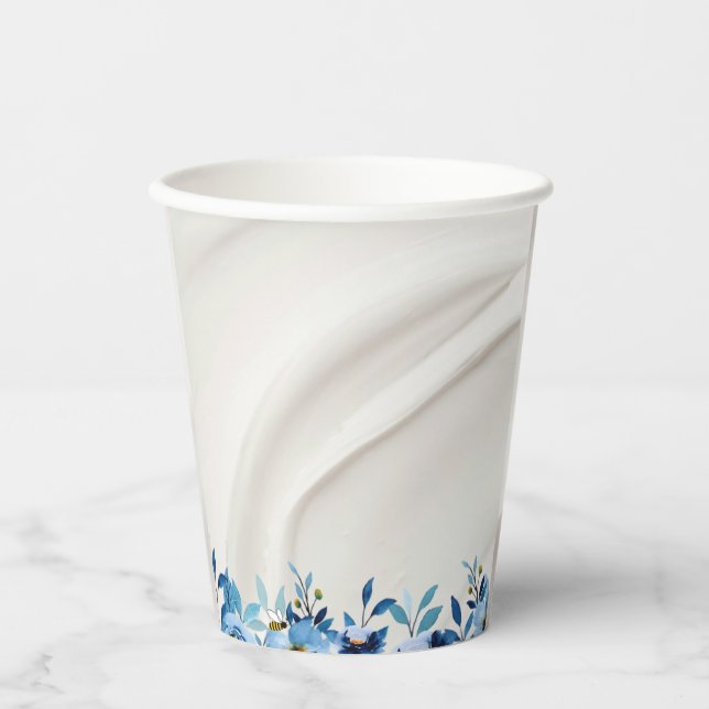 Vasos De Papel Gemelos en Baby Shower en flor (Anverso)