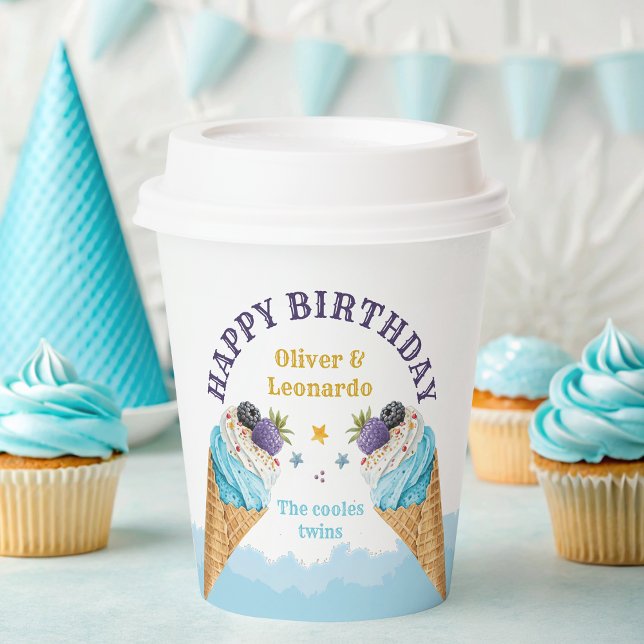 Vasos De Papel Gemelos Guay Cream Boys Placa de papel de cumpleañ (Subido por el creador)