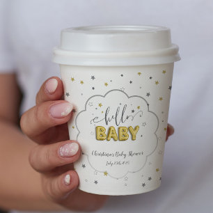 Vasos De Papel Gemelos neutrales de género Baby Shower Estrellas