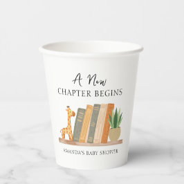 Vasos De Papel Gender Neutral A New Chapter Begins Baby Shower