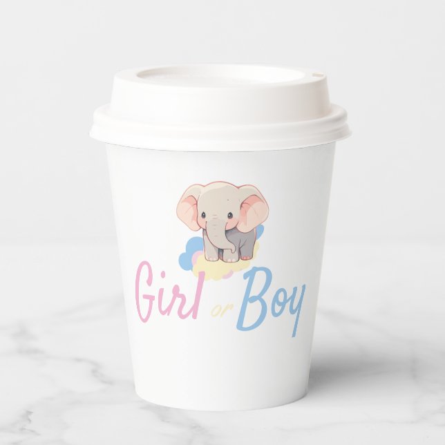 Vasos De Papel Gender Reveal Boy or Girl? (Anverso)