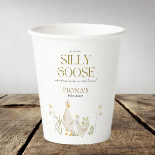 Vasos De Papel Género de la acuarela de ganso suave Baby Shower n