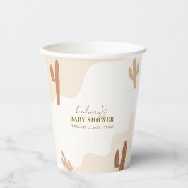 Vasos De Papel Género Neutral Moderno Boho Cactus Baby Shower