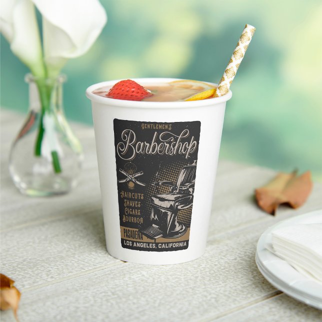 Vasos De Papel Gentlemen’s Barbershop Retro Haircuts Shaves (Subido por el creador)